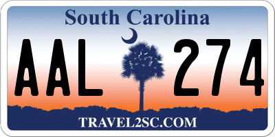 SC license plate AAL274