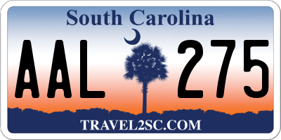 SC license plate AAL275