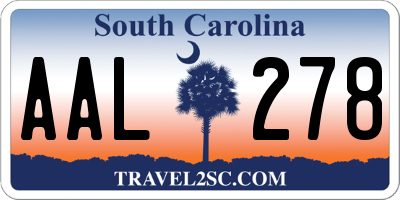 SC license plate AAL278