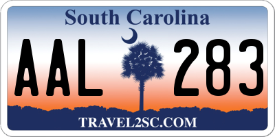 SC license plate AAL283