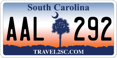 SC license plate AAL292