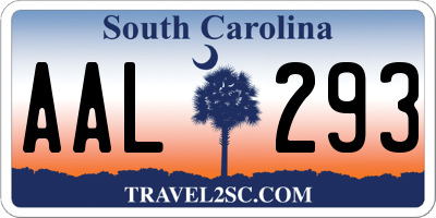 SC license plate AAL293