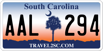 SC license plate AAL294