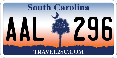 SC license plate AAL296