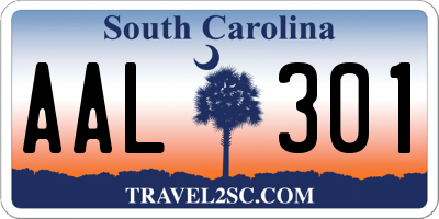 SC license plate AAL301