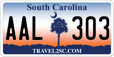 SC license plate AAL303