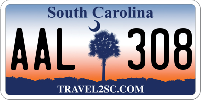 SC license plate AAL308