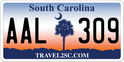 SC license plate AAL309