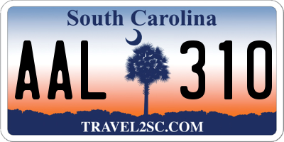 SC license plate AAL310