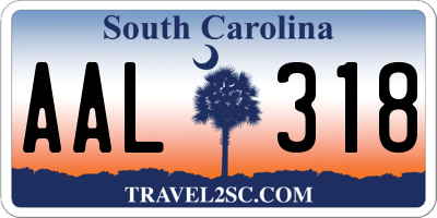 SC license plate AAL318