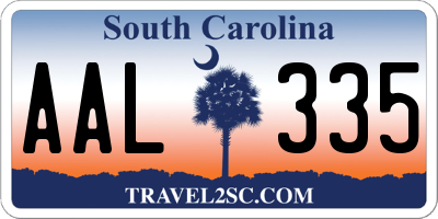 SC license plate AAL335