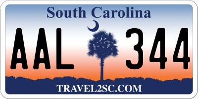 SC license plate AAL344