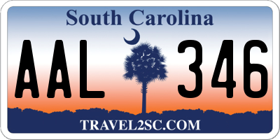 SC license plate AAL346