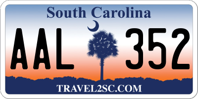 SC license plate AAL352