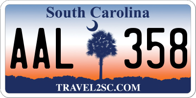 SC license plate AAL358