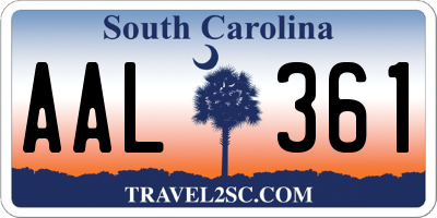 SC license plate AAL361