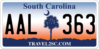 SC license plate AAL363