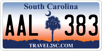 SC license plate AAL383