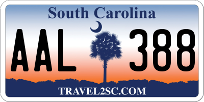 SC license plate AAL388