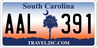 SC license plate AAL391