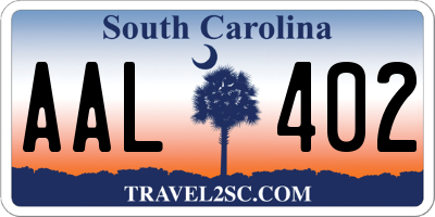 SC license plate AAL402