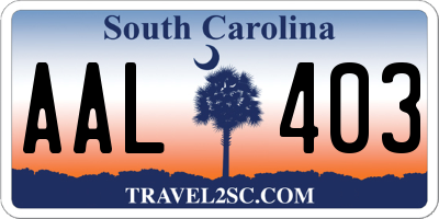 SC license plate AAL403