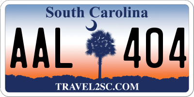 SC license plate AAL404