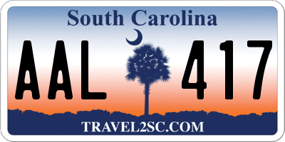 SC license plate AAL417