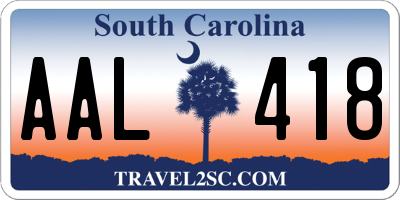 SC license plate AAL418