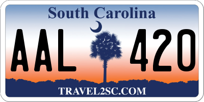 SC license plate AAL420