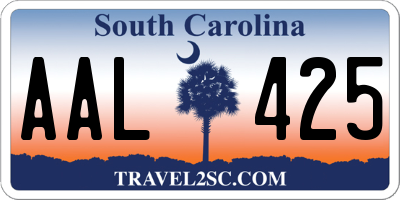 SC license plate AAL425