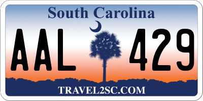 SC license plate AAL429