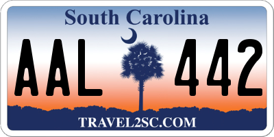 SC license plate AAL442