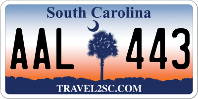 SC license plate AAL443