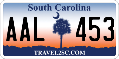 SC license plate AAL453