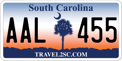 SC license plate AAL455