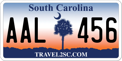 SC license plate AAL456