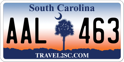 SC license plate AAL463