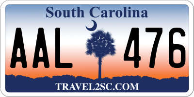 SC license plate AAL476