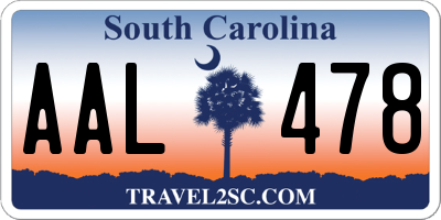 SC license plate AAL478