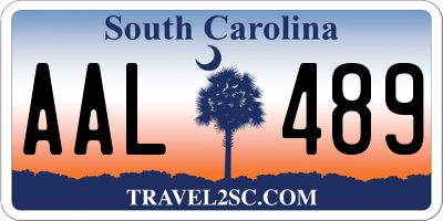 SC license plate AAL489