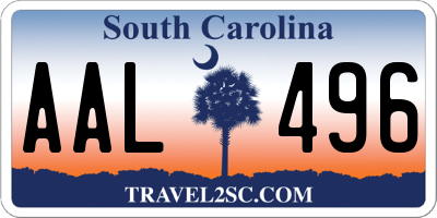 SC license plate AAL496