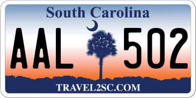 SC license plate AAL502