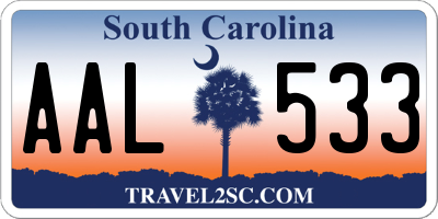 SC license plate AAL533