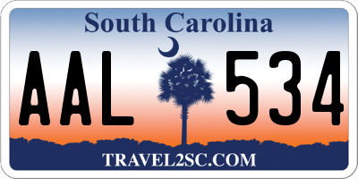 SC license plate AAL534