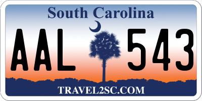 SC license plate AAL543