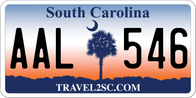 SC license plate AAL546