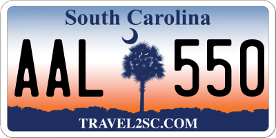 SC license plate AAL550