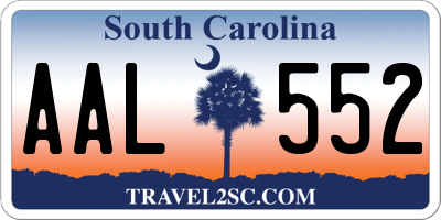 SC license plate AAL552