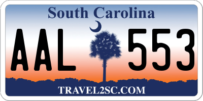 SC license plate AAL553